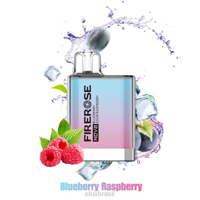 Elux Firerose Nova framboesa azeda de mirtilo Vape descartável de 600 baforadas D62822 | Elux Vape Brasil