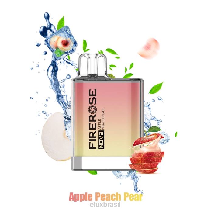 Elux Firerose Nova maçã pêssego pêra Vape descartável de 600 baforadas D62820 | Elux Brasil