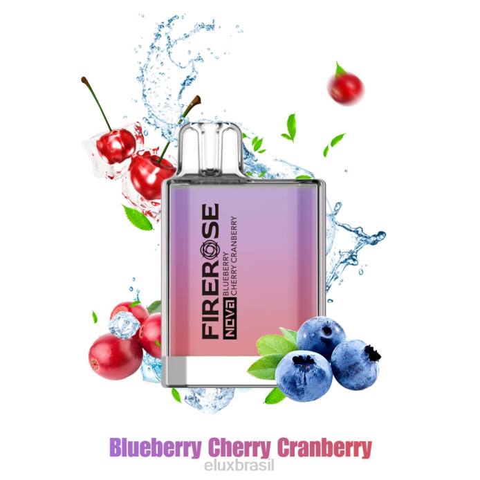 Elux Firerose Nova mirtilo cereja cranberry Vape descartável de 600 baforadas D62821 | Elux Brasilia